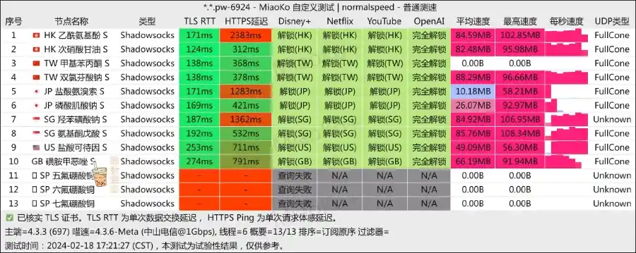 SYN 机场 电信测速